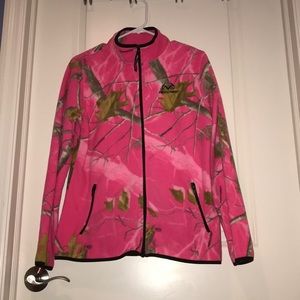 Girls RealTree Pink Camo ZIP-Up Fleece